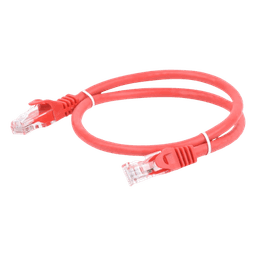 Cable de Parcheo UTP Cat6 / 0.5 m (1.64 ft) / Cobre Puro / Conectores RJ45 Chapados en Oro / Rojo