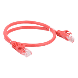 Cable de Parcheo UTP Cat6 / 0.5 m (1.64 ft) / Cobre Puro / Conectores RJ45 Chapados en Oro / Rojo