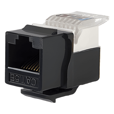 Módulo Jack Keystone / Cat5e / Toolless / RJ45 / Sin Blindaje / Color Negro