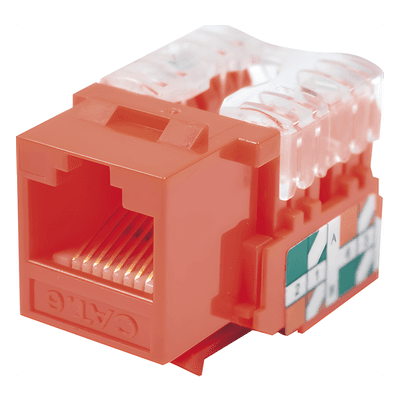 Módulo Jack Keystone / Cat6 / Terminación 110 / UTP / Color Rojo / 1 Puerto