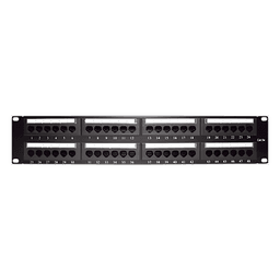Panel de Parcheo de Impacto / 48 Puertos / Cat5e / 19 Pulgadas (48.26 cm) / 2U / T568A/T568B / Barra Organizadora