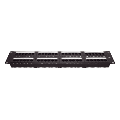 Panel de Parcheo de Impacto / 48 Puertos / Cat6 / 2U / 19 Pulgadas (48.26 cm) / T568A/T568B
