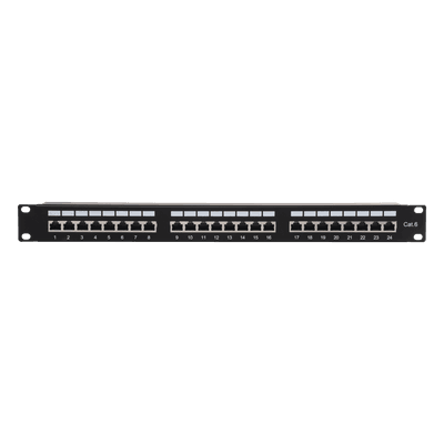 Panel de Parcheo / 24 Puertos / Cat6 / Blindado STP / 1U / 19 Pulgadas