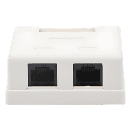 Caja de Pared / 2 Puertos / Cat5e / UTP / Superficial / T568A/T568B / 0 a 70°C
