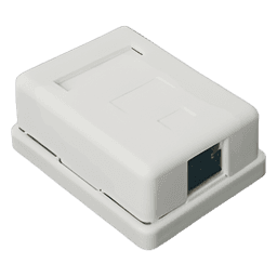 Caja de Pared / 1 Puerto Keystone / Cat5e STP / Montaje Vertical / 0 a 70°C / UL-CE-ETL