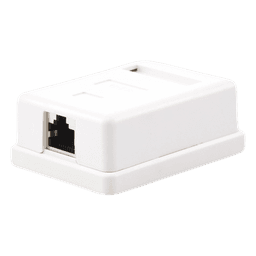 Caja de Pared / 1 Puerto Keystone / Cat5e STP / Montaje Vertical / 0 a 70°C / UL-CE-ETL
