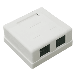 Caja de Pared / 2 Puertos / Cat5e Clase D / RJ11 Telefónico / T568A-B / Superficial