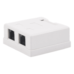 Caja de Pared / 2 Puertos / Cat5e Clase D / RJ11 Telefónico / T568A-B / Superficial