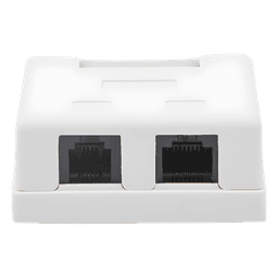 Caja de Pared / 2 Puertos / Cat5e Clase D / RJ11 Telefónico / T568A-B / Superficial