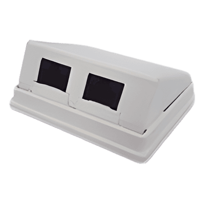 Caja de Pared Angulada / 2 Puertos Keystone / Cat5e/Clase D / UL 94V-0 / 0 a 70°C