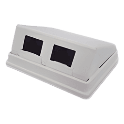 Caja de Pared Angulada / 2 Puertos Keystone / Cat5e/Clase D / UL 94V-0 / 0 a 70°C