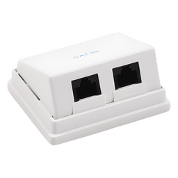 Caja de Pared Angulada / 2 Puertos Keystone / Cat5e/Clase D / UL 94V-0 / 0 a 70°C