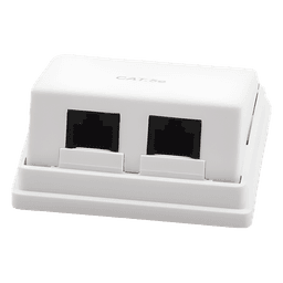 Caja de Pared Angulada / 2 Puertos Keystone / Cat5e/Clase D / UL 94V-0 / 0 a 70°C