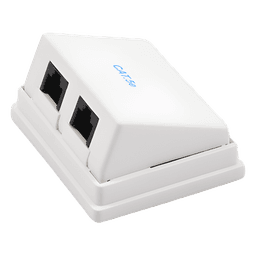 Caja de Pared Angulada / 2 Puertos Keystone / Cat5e/Clase D / UL 94V-0 / 0 a 70°C