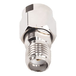 Adaptador RF en Línea / Conector SMA Macho Inverso a SMA Hembra / Cuerpo Bronce Niquelado / Contacto Oro / Aislante Teflón