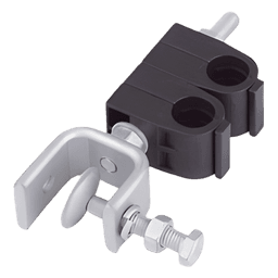 Sujetador Coaxial / 2 Cables 1/2" / Instalación Angular / Acero Inoxidable 304 / -40°C a +85°C / Vibración 4 h