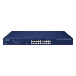 Switch / 16 Puertos Gigabit / 32 Gbps Switch Fabric / Modo Extendido 200 m (656 ft) / 1U Rack / 9,4 W