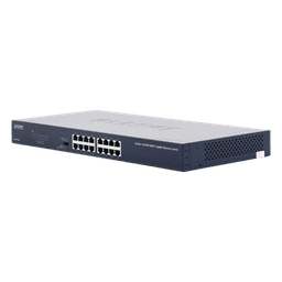 Switch / 16 Puertos Gigabit / 32 Gbps Switch Fabric / Modo Extendido 200 m (656 ft) / 1U Rack / 9,4 W