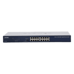Switch / 16 Puertos Gigabit / 32 Gbps Switch Fabric / Modo Extendido 200 m (656 ft) / 1U Rack / 9,4 W