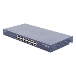 Switch Gigabit No Administrable / 24 Puertos 10/100/1000 Mbps / Alcance Extendido 200 m (656.2 ft) / 48 Gbps Switching Fabric / Montaje Rack 1U