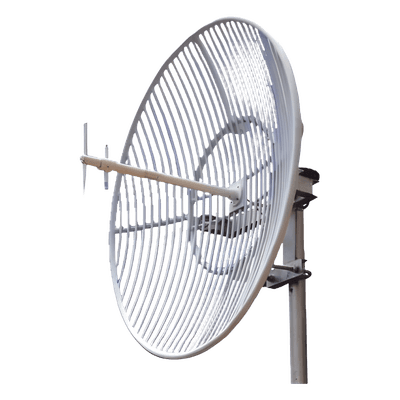 Antena Parabólica de Rejilla / 824-960 MHz / Banda 5 / 23 dBi / Apertura 12° / Resistencia Viento 216 km/h (134.2 mph)