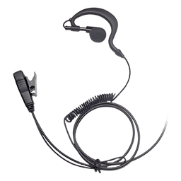 Micrófono-Audífono Profesional / Gancho Ergonómico / Cable de Resorte / Conector 2 Pines / PTT de Solapa