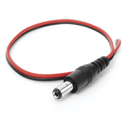 Cable Pigtail DC / Conector Macho 5.5 x 2.1 mm / Calibre 22AWG / 28.5 cm / Polarizado / 12 VCC