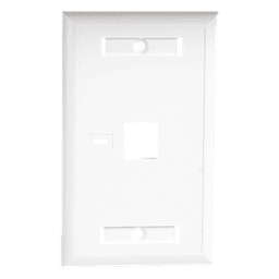 Placa de Pared / 1 Puerto Keystone / 70 x 115 mm (2.75' x 4.52') / UL 94V-0 / Blanco