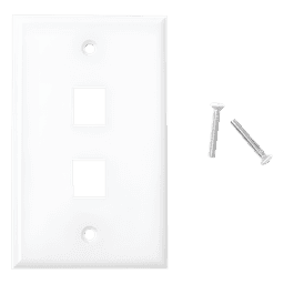 Placa de Pared / 2 Puertos Keystone / Montaje Vertical / UL 94V-0 / 70 x 115 mm (2.75 x 4.52 in)