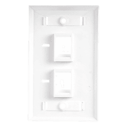 Placa de Pared Keystone / 2 Puertos / Vertical / Policarbonato Retardante de Flama / Espacio para Etiqueta