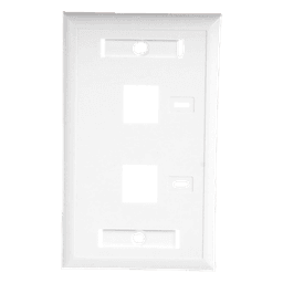 Placa de Pared Keystone / 2 Puertos / Vertical / Policarbonato Retardante de Flama / Espacio para Etiqueta