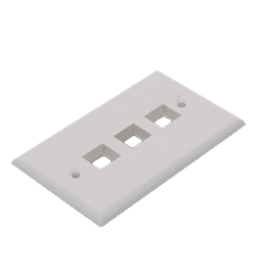 Placa de Pared / 3 Puertos Keystone / Vertical / Termoplástico UL94V-0 / 2.75'x4.52'