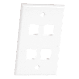 Placa de Pared / 4 Puertos Keystone / Montaje Vertical / 70 x 115 mm / 2.75 x 4.52 ft / Blanco