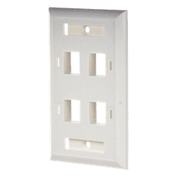 Placa de Pared Keystone / 4 Puertos / Espacio para Etiqueta / UL 94V-0 / 70 x 115mm (2.75' x 4.52')