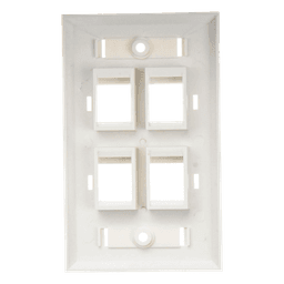 Placa de Pared Keystone / 4 Puertos / Espacio para Etiqueta / UL 94V-0 / 70 x 115mm (2.75' x 4.52')