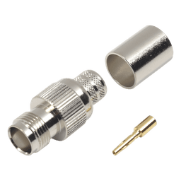 Conector TNC Hembra / Anillo Plegable / Bronce Niquelado / Contacto Oro / Teflón / 9913, 7810A, 8214, CNT-400, RG8/U-SYS, RFLASH-1113