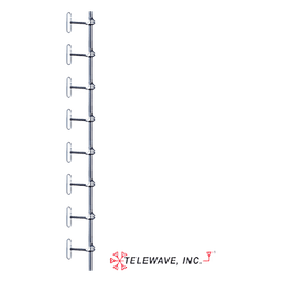 Antena Base UHF / 8 Dipolos / 406-512 MHz / 7/12 dBi / 500W / Resistencia Viento 241 km/h