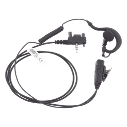 Micrófono de Solapa con Audífono / Cable PU Flexible Retráctil / Reforzado con Kevlar / PTT con Clip / Compatible VX-160/231/400 / Diseño Discreto