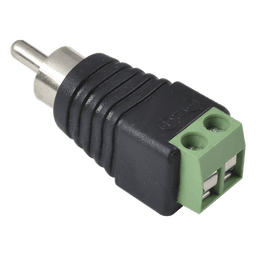 Adaptador RCA Macho / Terminales Tipo Tornillo / Polarizado / 4.3 x 1.4 x 1.3 cm / Audio y Video Profesional