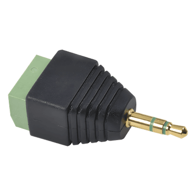 Adaptador de Audio y Video / Conector 3.5 mm Macho / Terminal Atornillable 3-Pin / Montaje sin Soldadura