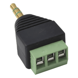 Adaptador de Audio y Video / Conector 3.5 mm Macho / Terminal Atornillable 3-Pin / Montaje sin Soldadura