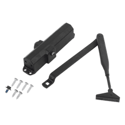 Cierrapuertas Hidráulico / Fuerza Ajustable 2/3/4 / Puertas 850-1100 mm / Carga 80 kg / Certificación UL / Negro