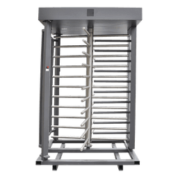 Torniquete de Cuerpo Completo / 4 Ejes de Seguridad / Rotación 90° / Paso 25 Personas/min / Emergencia 40 Personas/min / Interior/Exterior con Techo / 110 VCA / Acero Inoxidable con Pintura Gris
