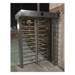 Torniquete de Cuerpo Completo / 4 Ejes de Seguridad / Rotación 90° / Paso 25 Personas/min / Emergencia 40 Personas/min / Interior/Exterior con Techo / 110 VCA / Acero Inoxidable con Pintura Gris