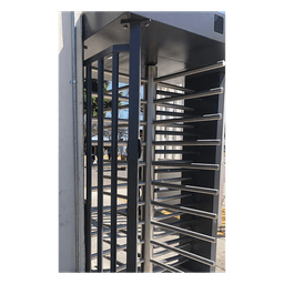 Torniquete de Cuerpo Completo / 4 Ejes de Seguridad / Rotación 90° / Paso 25 Personas/min / Emergencia 40 Personas/min / Interior/Exterior con Techo / 110 VCA / Acero Inoxidable con Pintura Gris