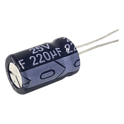 Capacitor Electrolítico Radial / 220 µF / 25 Vdc / 105 °C / 8 x 11 mm