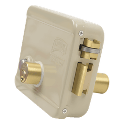 Cerradura Eléctrica / Doble Cerrojo / 12 VCC/VCA / 4 A Máx. / Botón Integrado / Exterior / Derecha