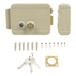 Cerradura Eléctrica / Doble Cerrojo / 12 VCC/VCA / 4 A Máx. / Botón Integrado / Exterior / Derecha