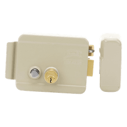 Cerradura Eléctrica / Doble Cerrojo / 12 VCC/VCA / 4 A Máx. / Botón Integrado / Exterior / Derecha