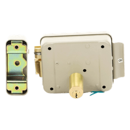 Cerradura Eléctrica / Doble Cerrojo / 12 VCC/VCA / 4 A Máx. / Botón Integrado / Exterior / Derecha